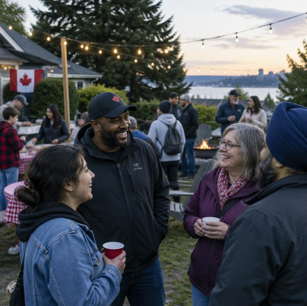 Neighbors gathered at a community event